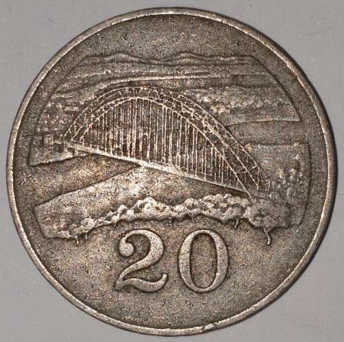 1987 - 20 CENT COIN - ZIMBABWE - (Copper-Nickel)